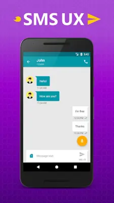 Sms UX - Fast sms app, messeng android App screenshot 1